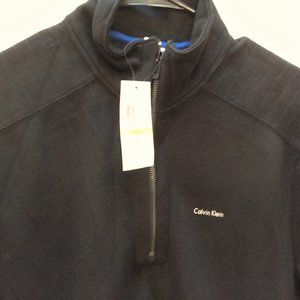 NWT men Calvin Klein Fleece Jacket Black Medium, or Small zip closure